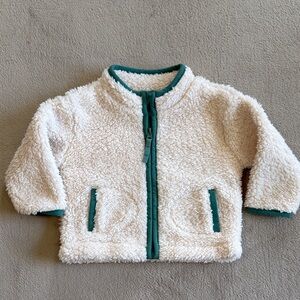 Cat & Jack Cream and Green Baby Jacket